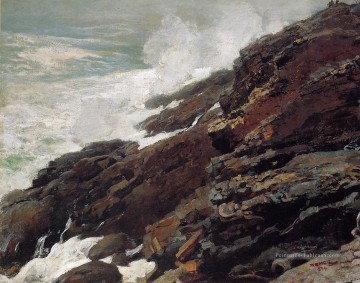 Haute falaise Côte du Maine Winslow Homer aquarelle Peinture à l'huile